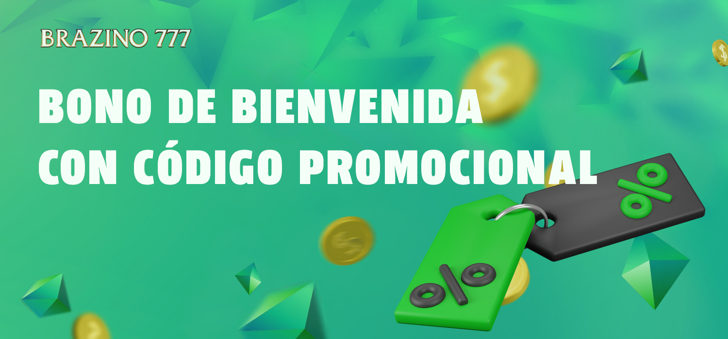 Bono de bienvenida con código promocional para usuarios de Brazino777