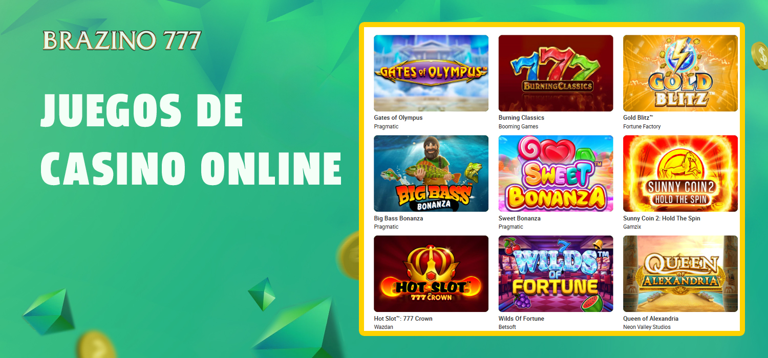 Juegos de casino en línea disponibles en Brazino777 México